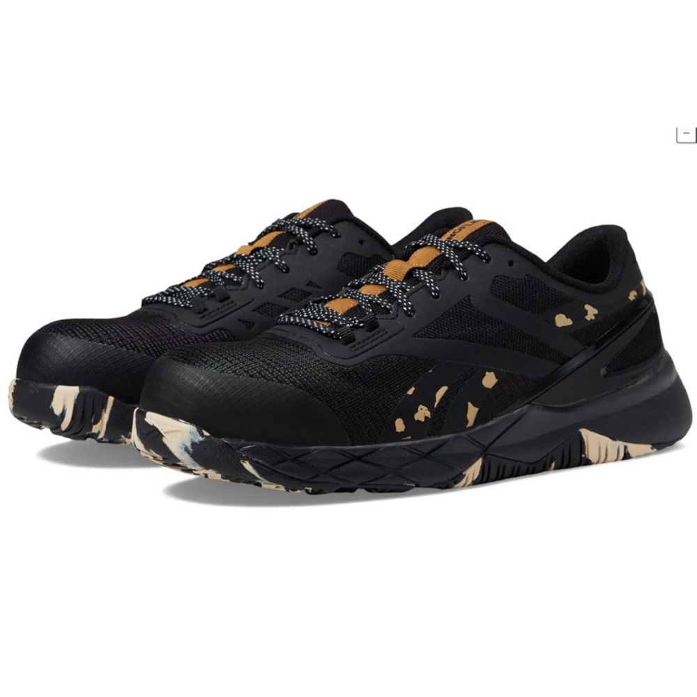 Reebok Nanotech Black/Camo/Animal Composite Toe Safety Work Sneaker size 6.5